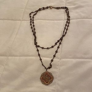 La Vie Parisienne Gold and Terra Cotta Necklace